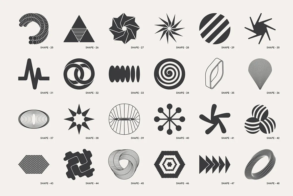 120 Abstract Geometric Shapes for Graphic Design - YouWorkForThem