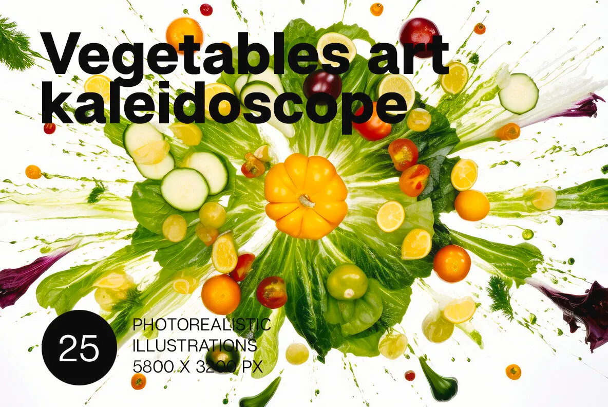 Vegetables art kaleidoscope