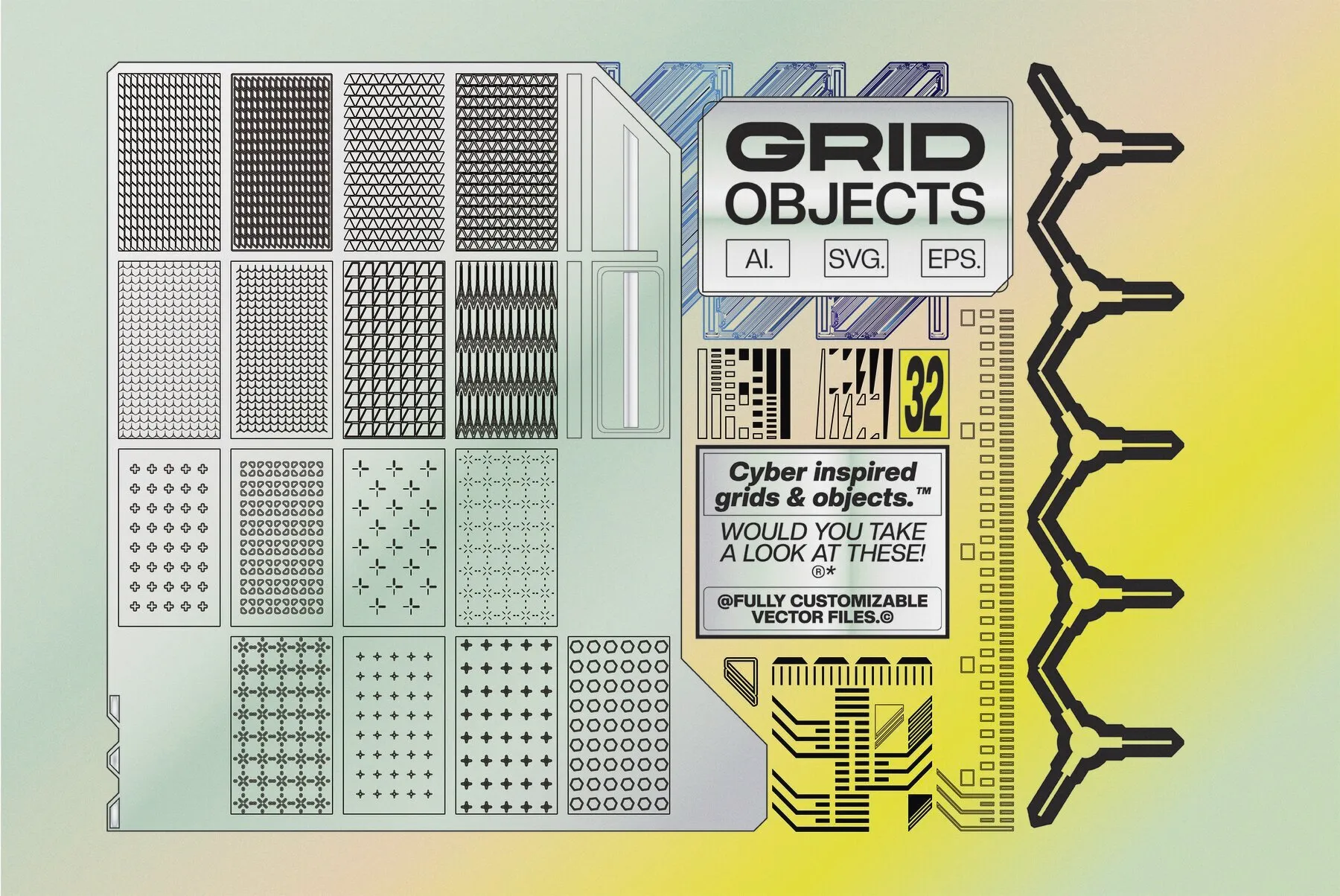 Grid Objects Graphics Pack