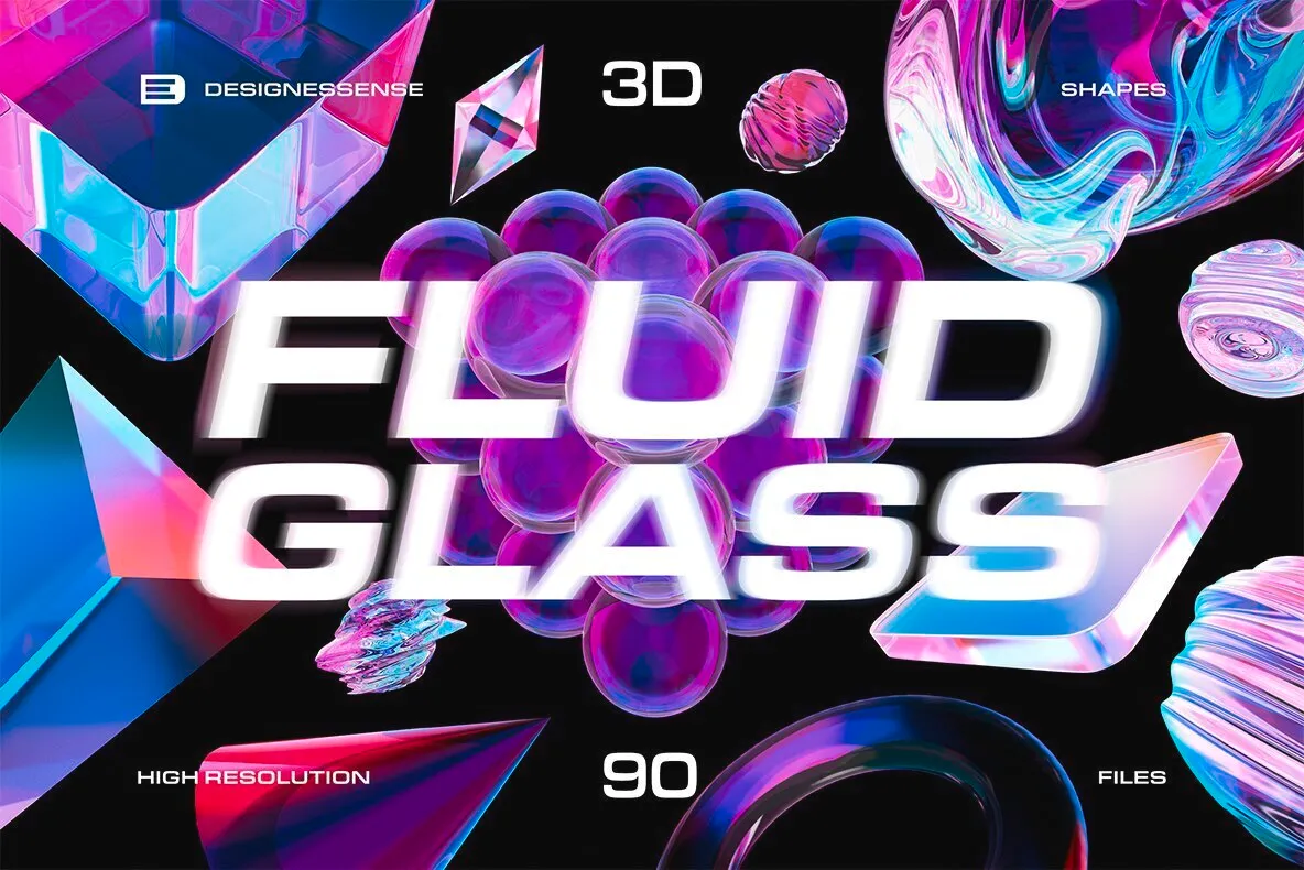 Fluid Glass 3D Shapes