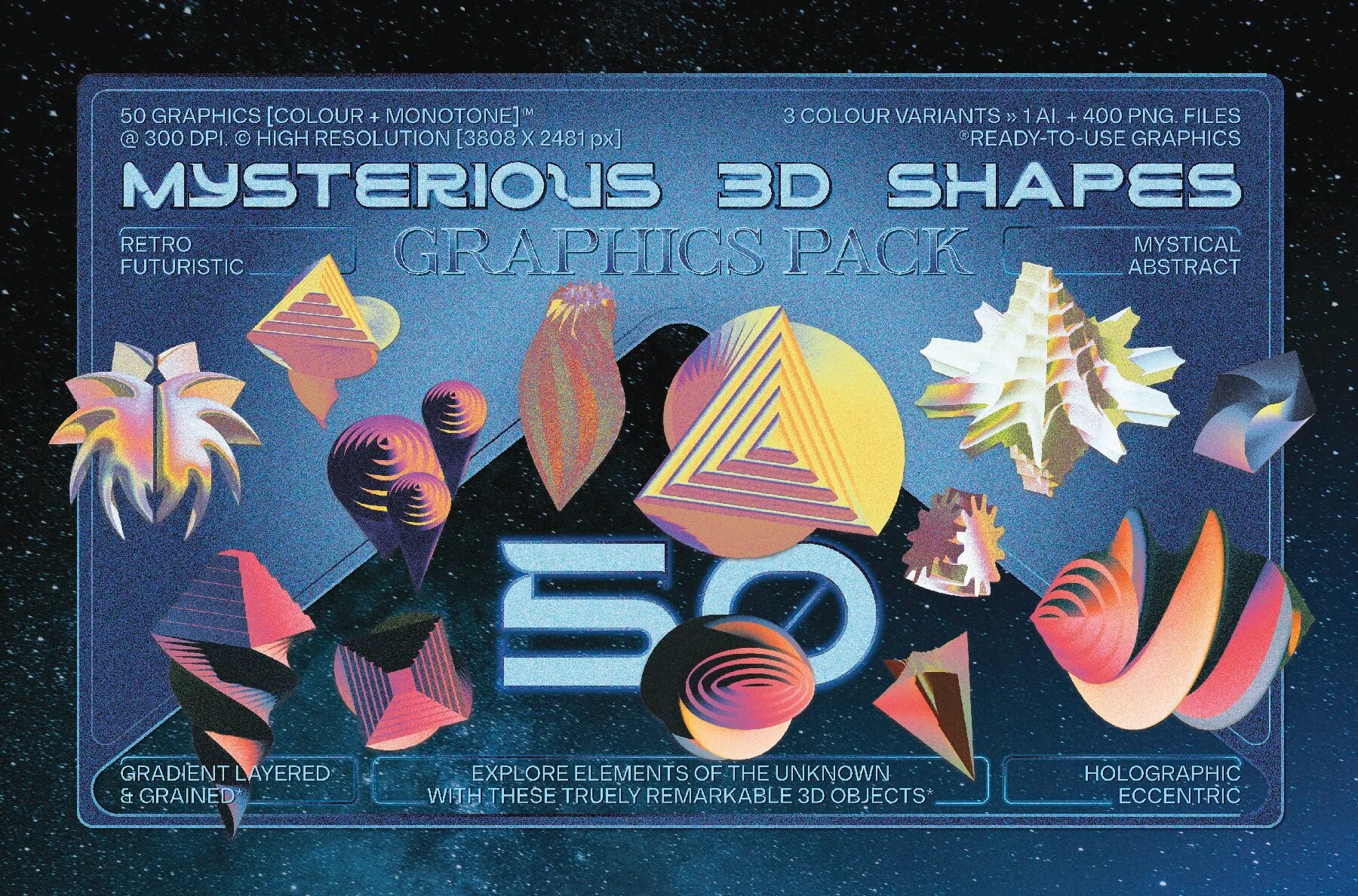 Mysterious 3D Shapes Graphics Pack