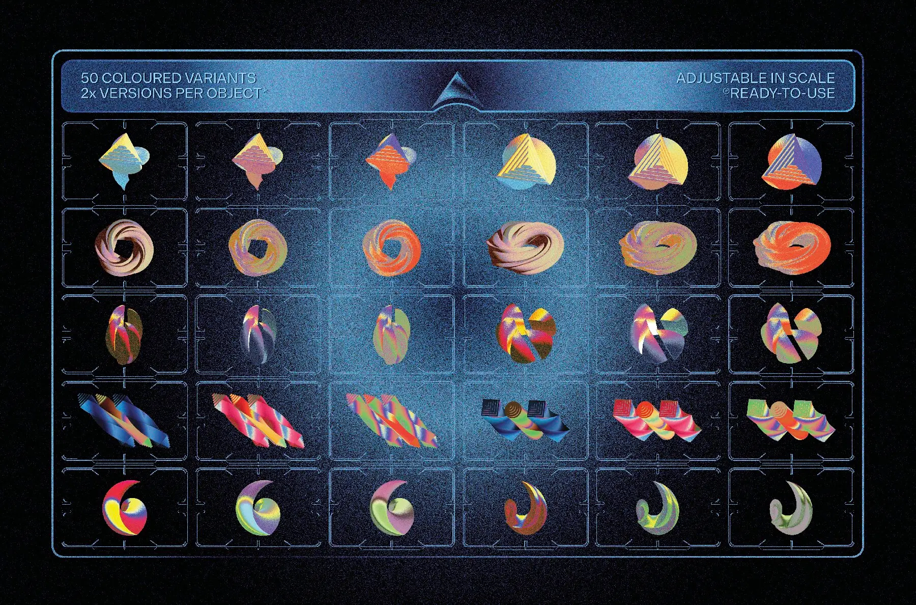 Mysterious 3D Shapes Graphics Pack 3D - YouWorkForThem