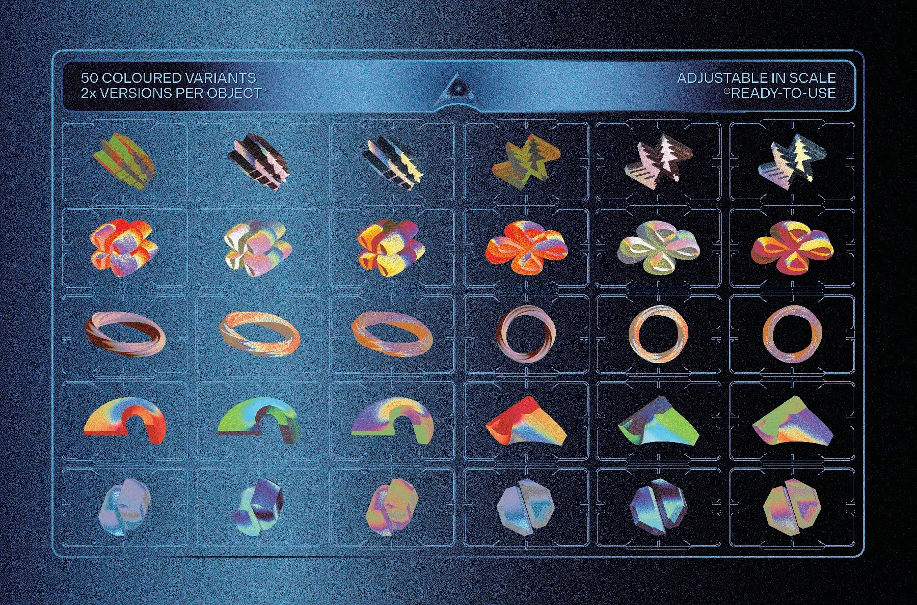 Mysterious 3D Shapes Graphics Pack 3D - YouWorkForThem