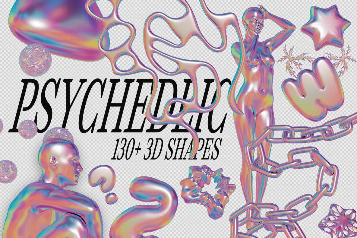 Psychedelic - 3D Shapes & Objects