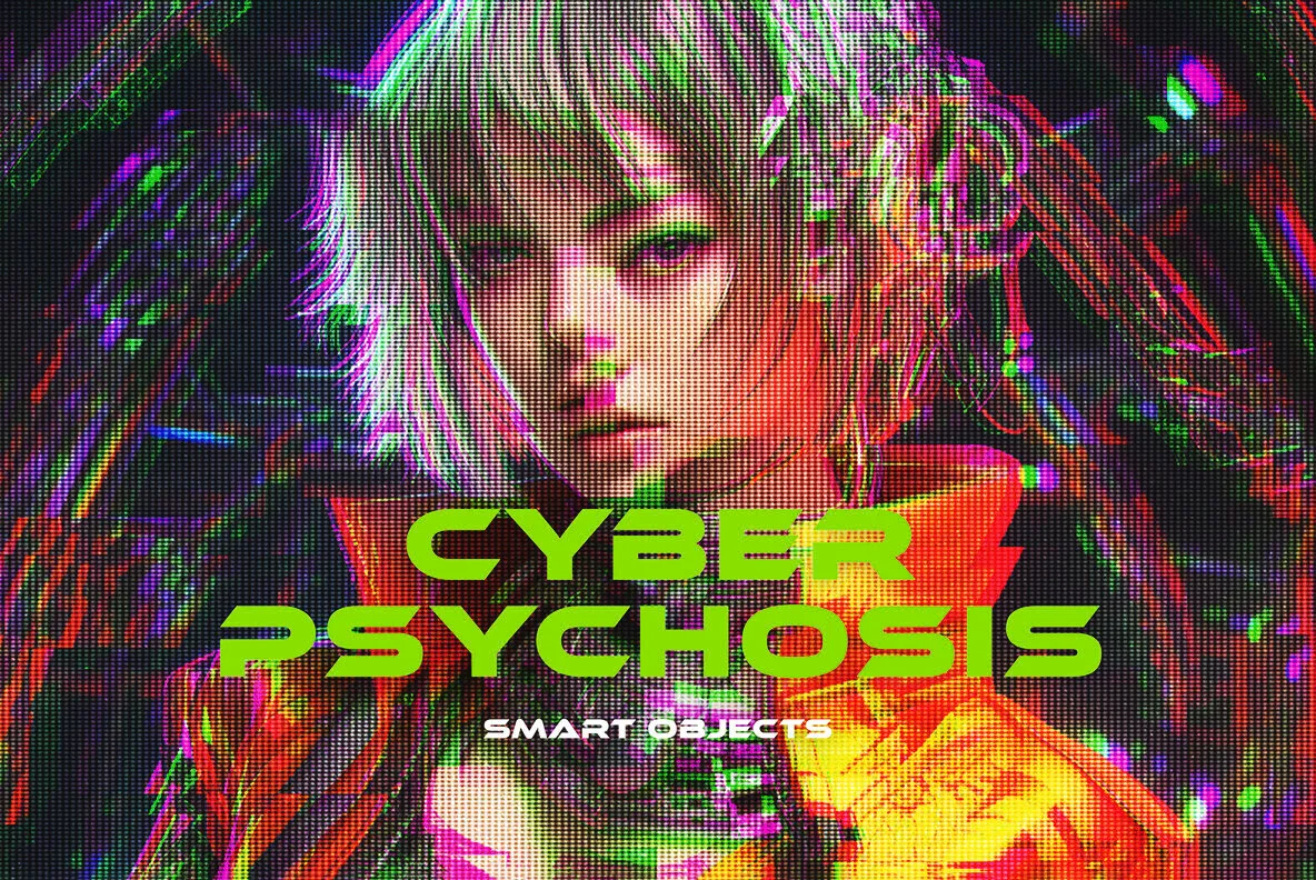 Cyber Psychosis Distortion Photo Effect