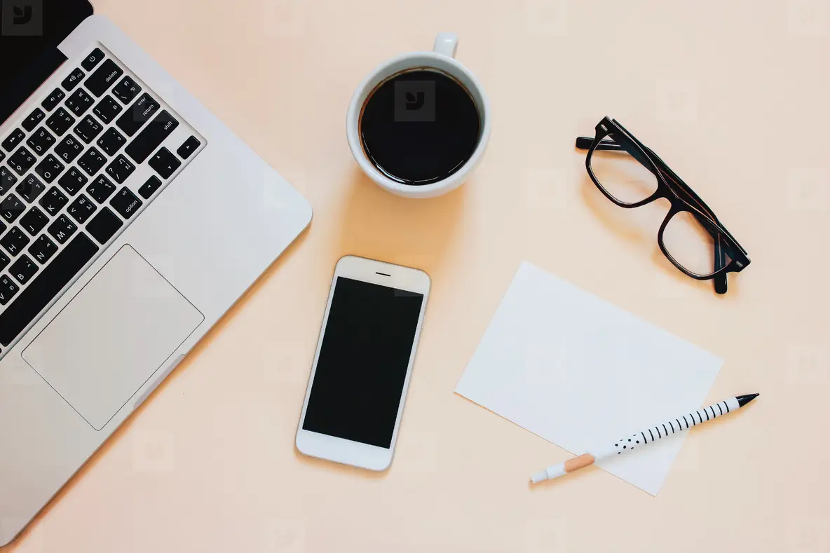 Creative Flat Lay Of Workspace Photo (104384) - YouWorkForThem
