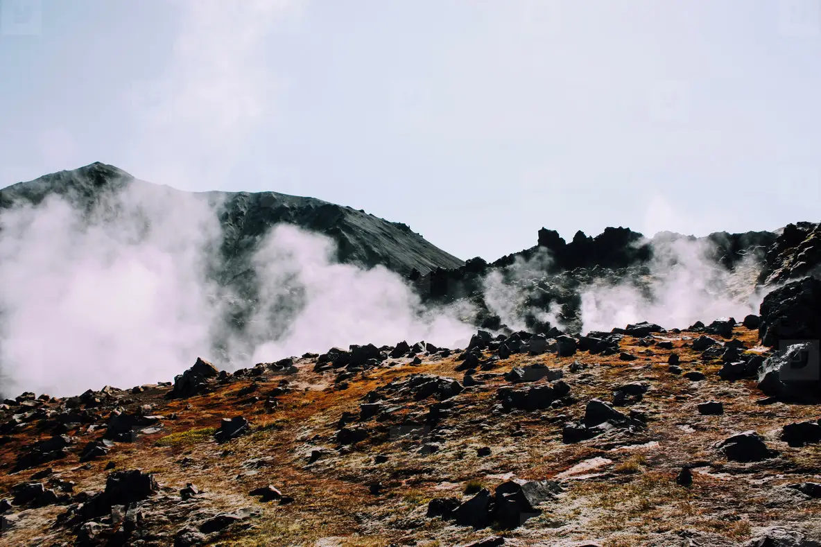 Icelandic landscape  Beautiful mountains and volcanic area with