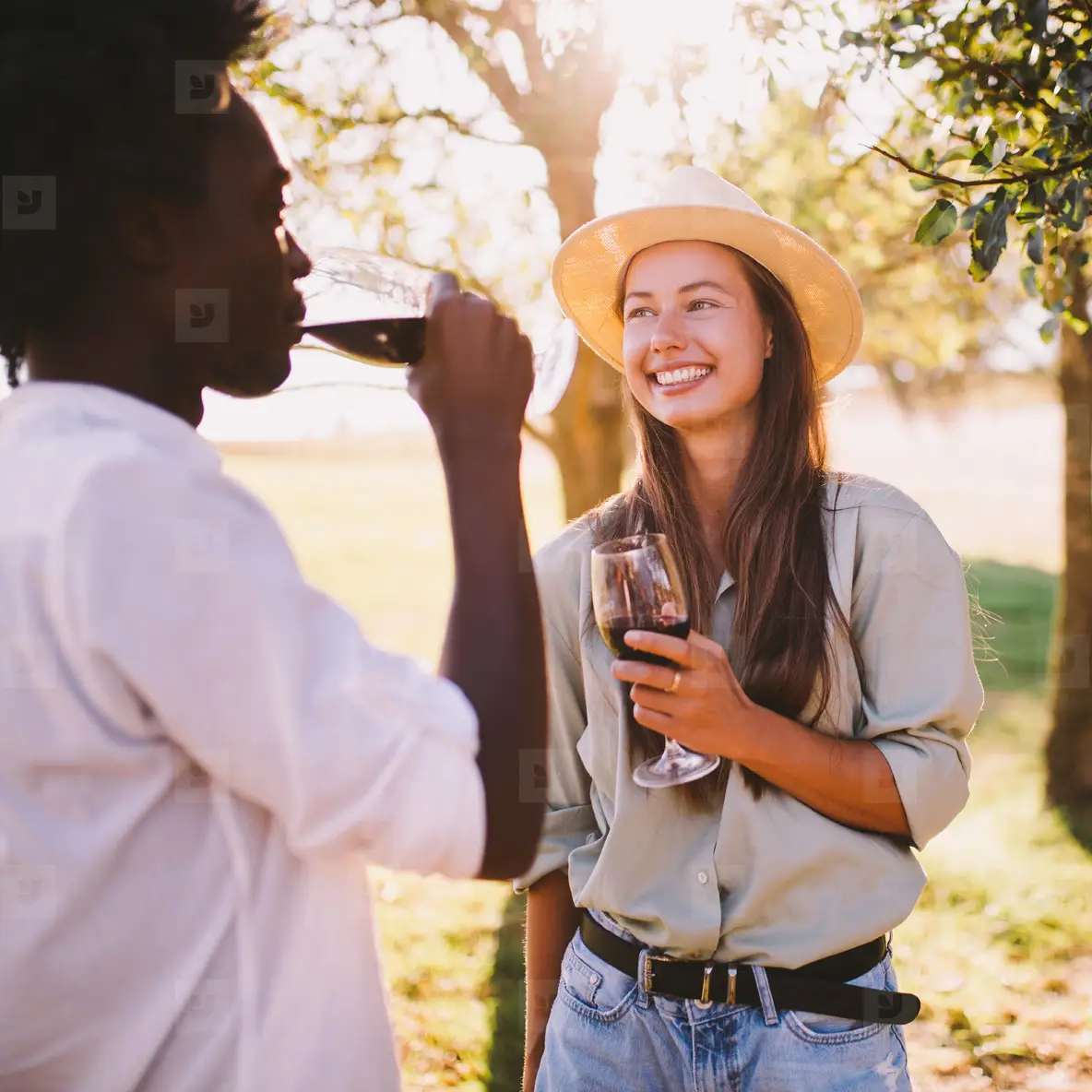 Mixed Race Couple Talking Photo (121195) - YouWorkForThem