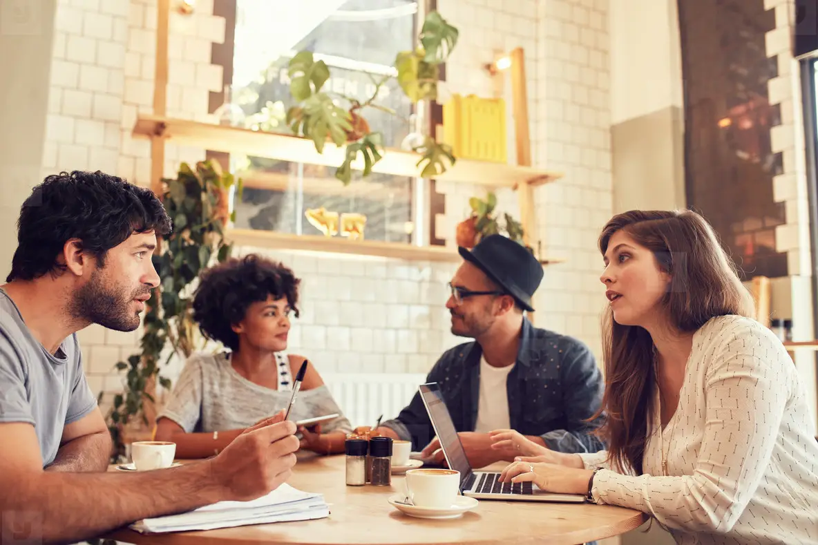 Business Meeting At The Coffee Shop Photo (121661) - YouWorkForThem