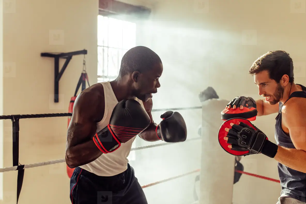 Boxe Training Boxing Instructor Training Fighter In Gym Photo (126560) - YouWorkForThem