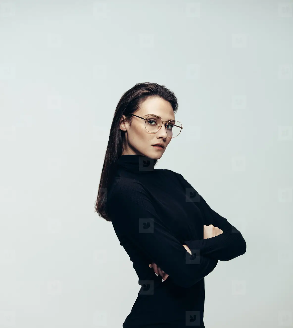 Attractive Woman In Glasses Wearing Black Dress Photo (150869) - YouWorkForThem Attractive Woman In Glasses Wearing Black Dress Photo (150869) - YouWorkForThem