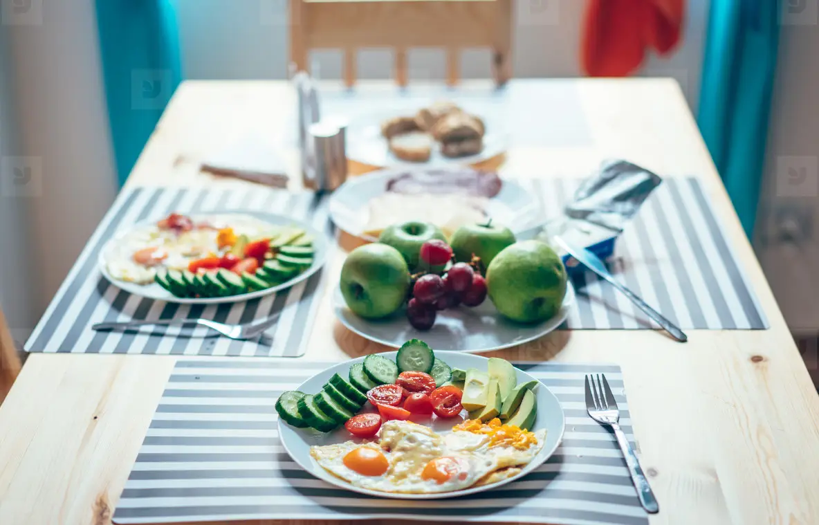 Fresh breakfast on the table