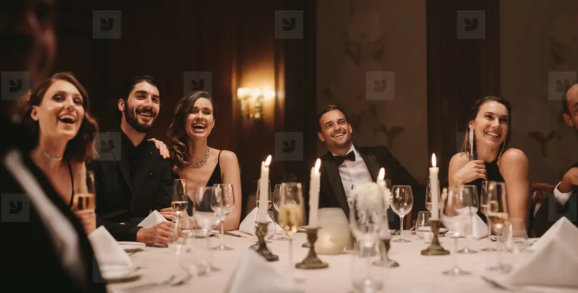 High Society People Having Gala Dinner Party Photo (209390