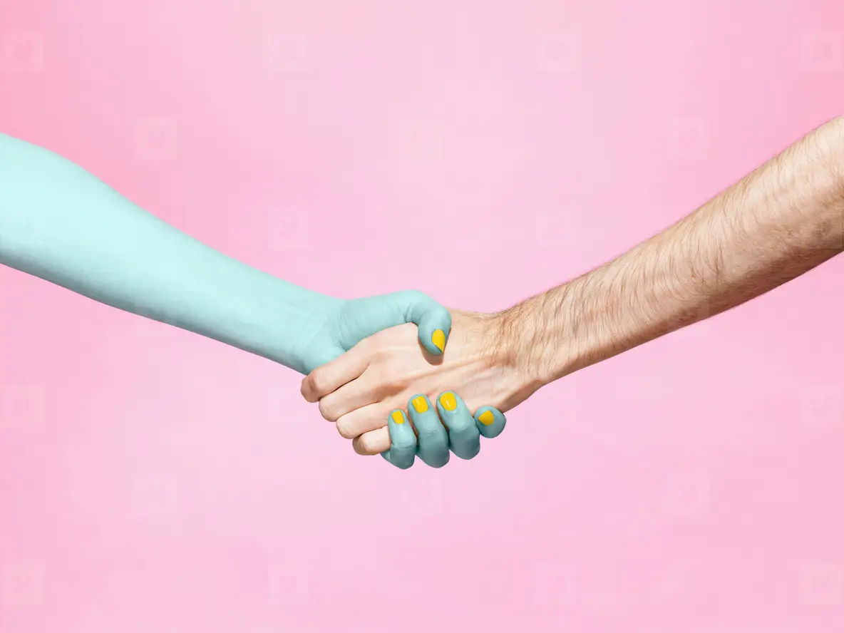 Pink Handshake Abstract Handshake On Pink Background Photo (224341) - YouWorkForThem