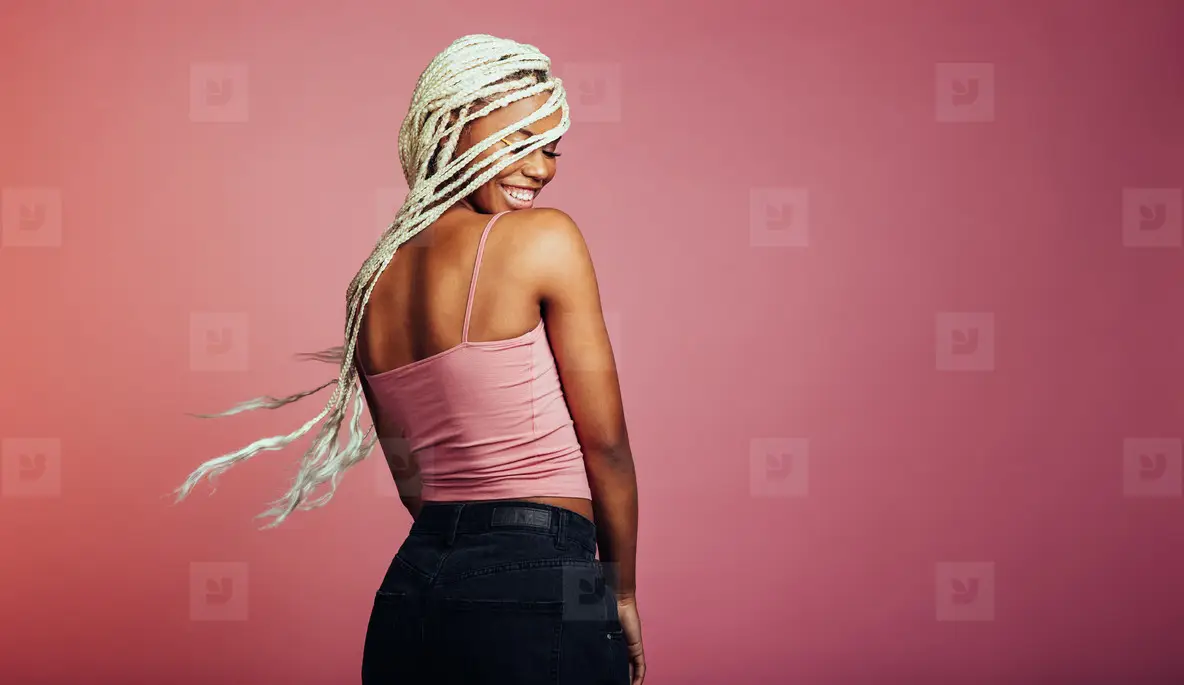 Rear View Of Smiling African American Woman Photo (225566) - YouWorkForThem