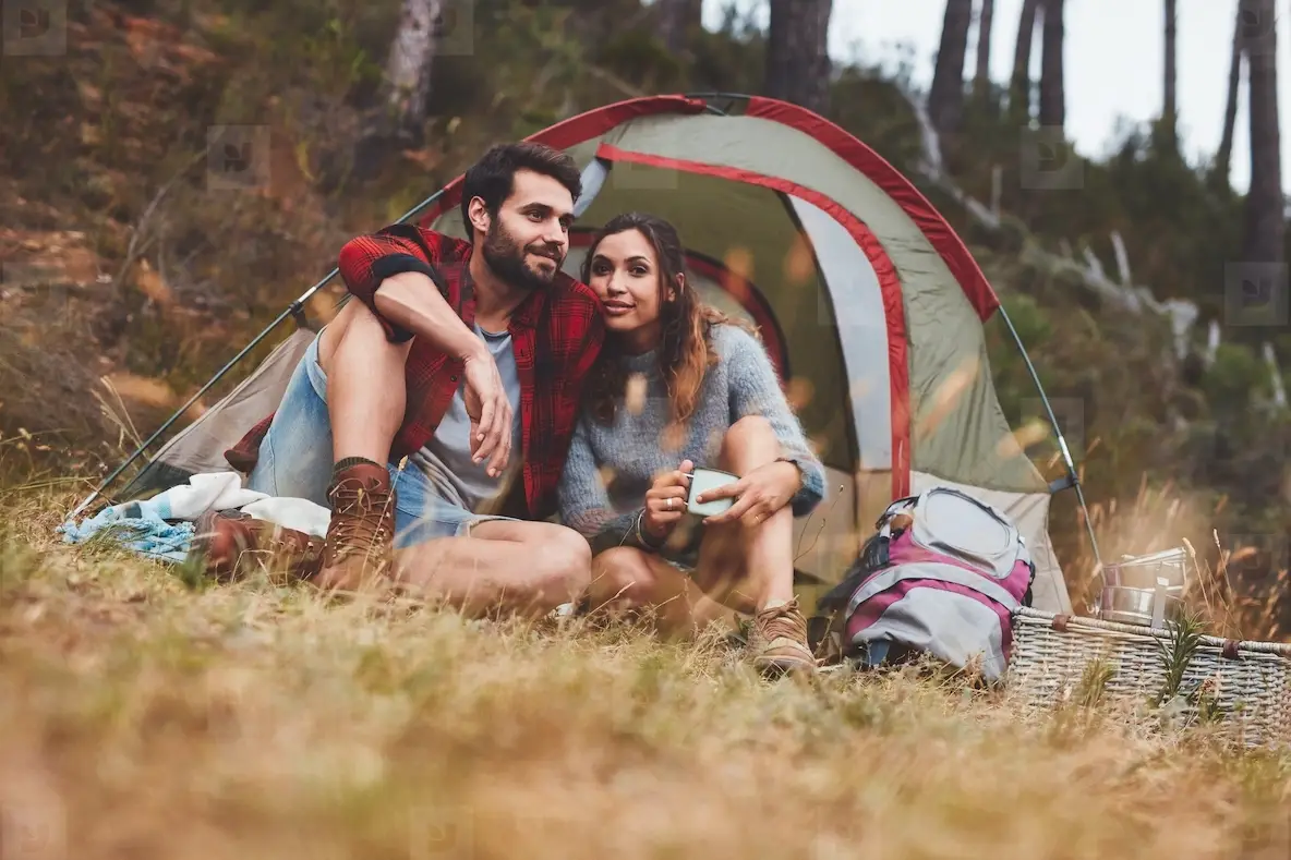 Couple Camping In The Forest Photo (259554) - YouWorkForThem