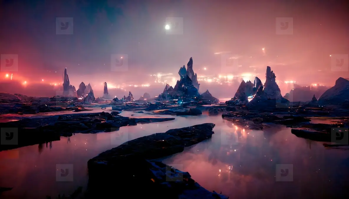 Futuristic Fantasy Alien Night Photo (260545) - YouWorkForThem