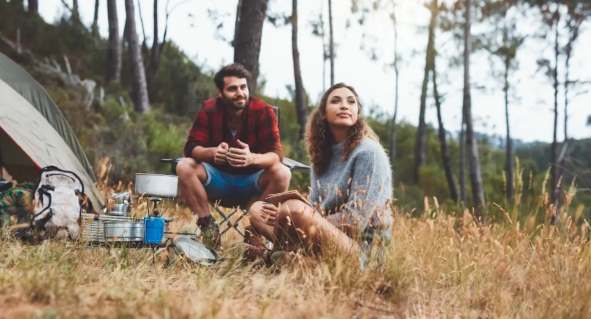 Young Man And Woman Camping In Nature Photo (260557) - YouWorkForThem