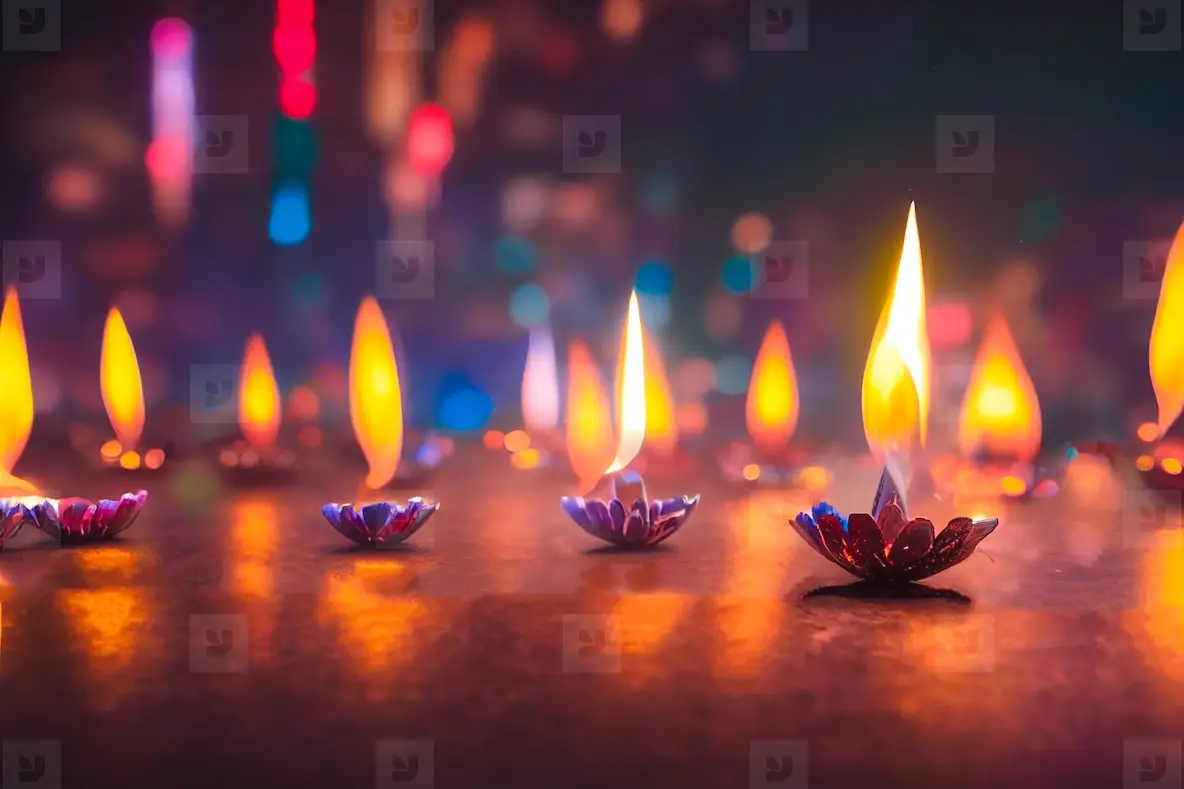 Happy Diwali festival of lights holiday background  illustration