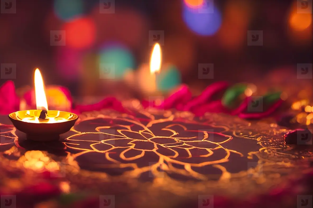 Happy Diwali festival of lights holiday background  illustration