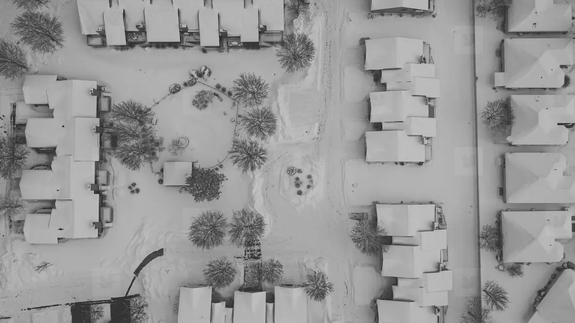 Monochrome snowy neighborhood 4