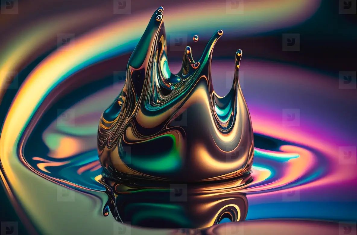 iridescent fluid metallic liquid