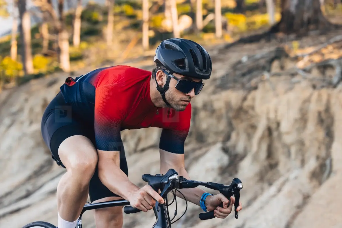 Shorts Outfit Black And Red Biker Shorts Professional Male Cyclist