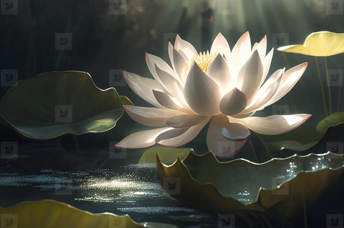 Lotus flower with sunlight