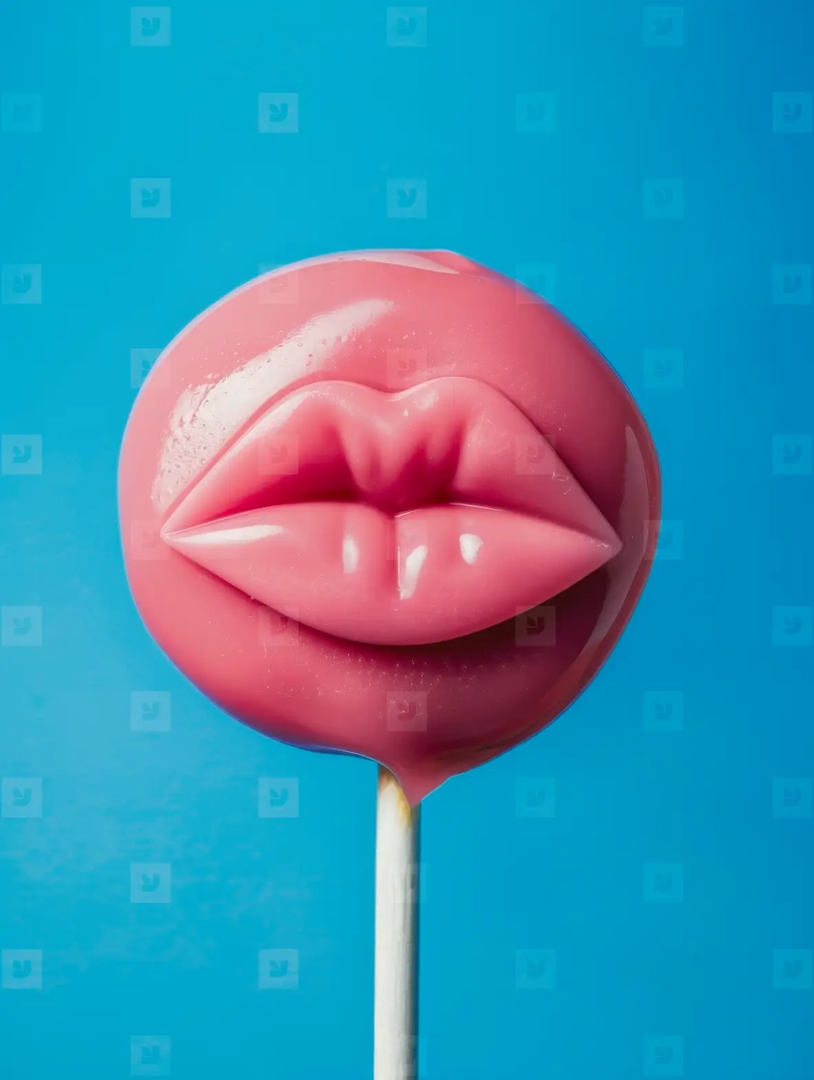 Lollipop in the shape of red lips