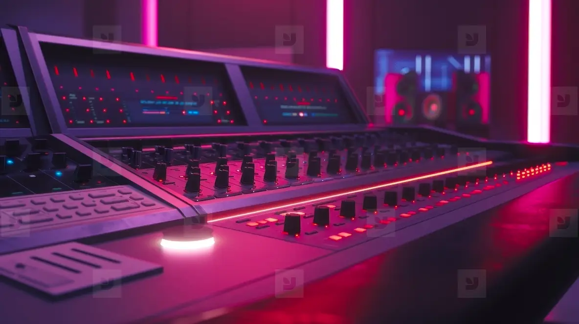 Modern Music Record Studio Control Desk