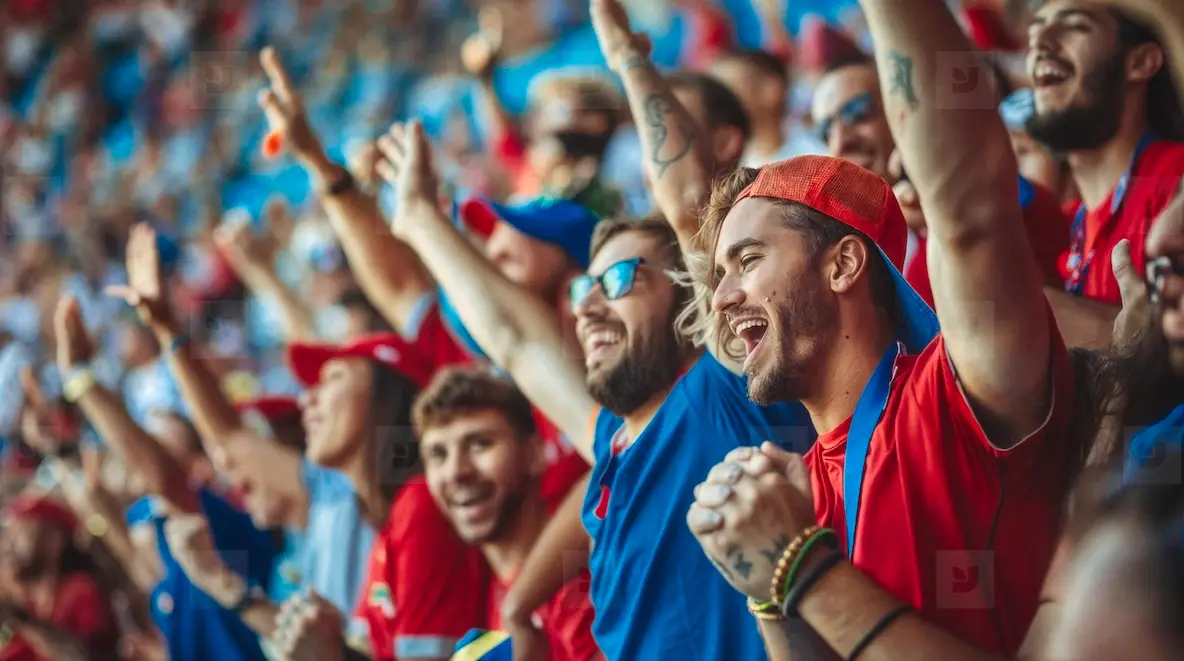 Football fans celebrating