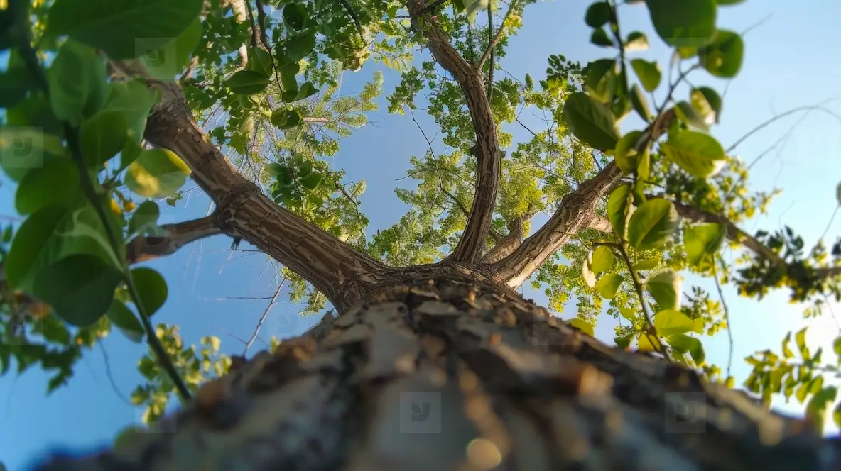 Large tree view from below