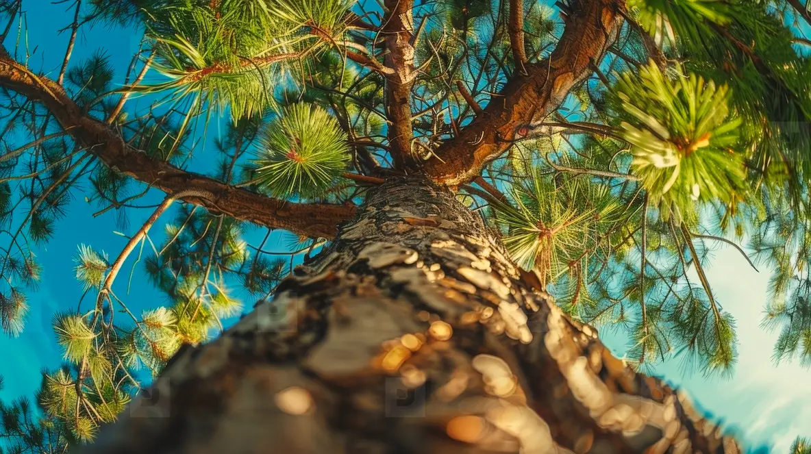 Pine tree view from below