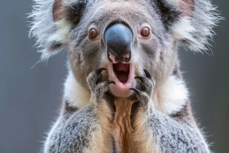 Very Surprised Koala With Open Mouth Photo (300108) - YouWorkForThem