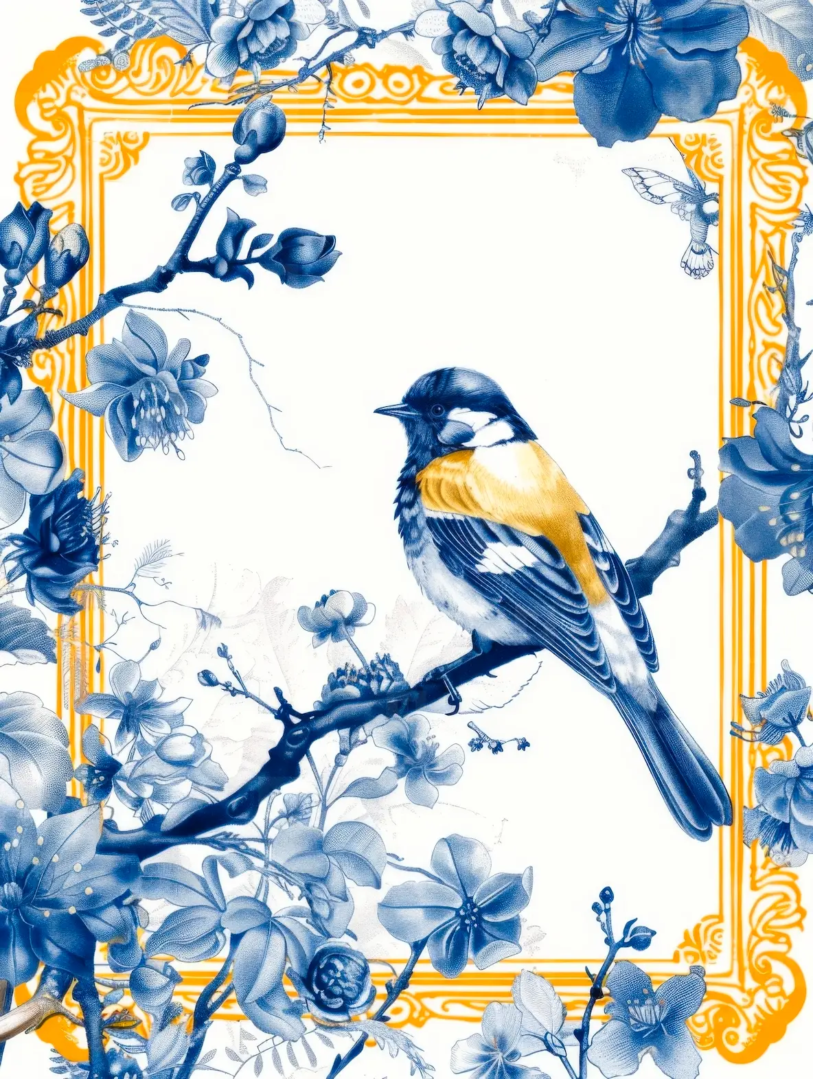 Frame Made Of Porcelain With A Blue Floral Pattern Photo (301103 ...