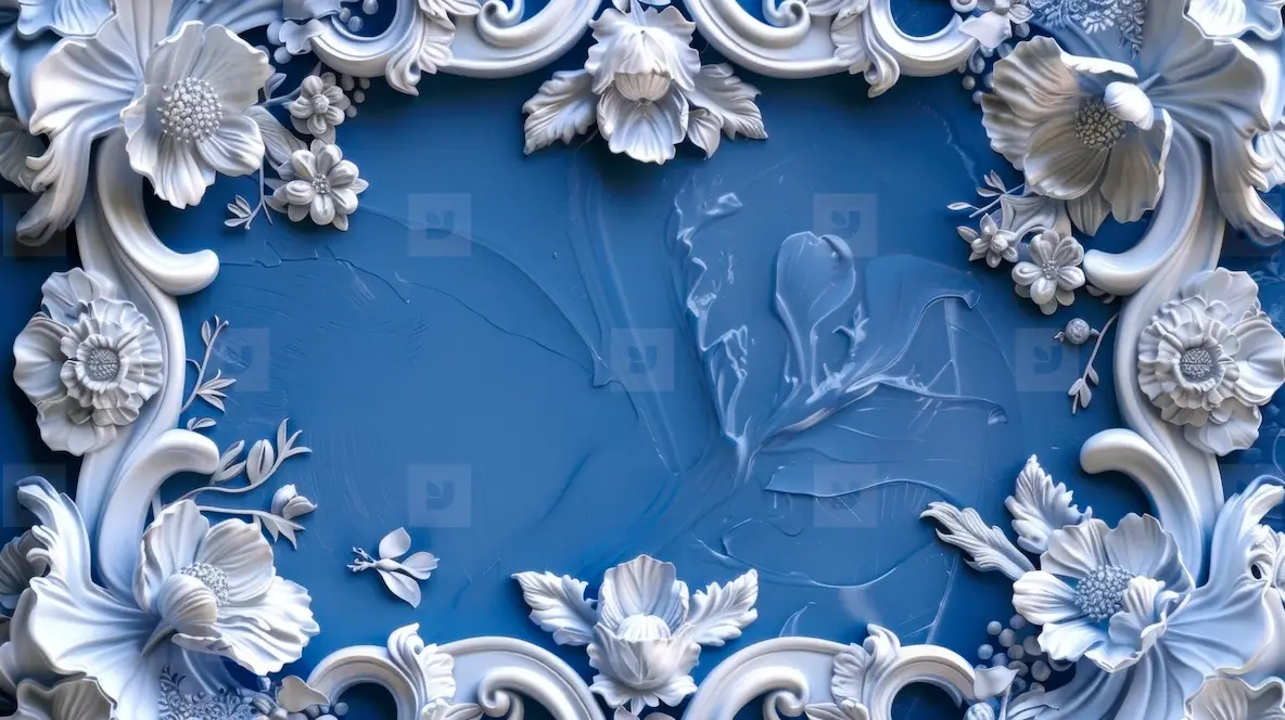 Frame Made Of Porcelain With A Blue Floral Pattern Photo (301241 ...