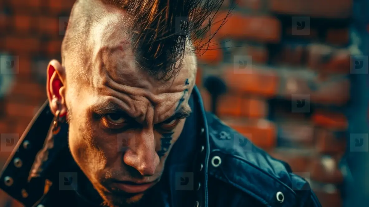An Angry Punk Male With A Mohawk Photo (301255) - YouWorkForThem