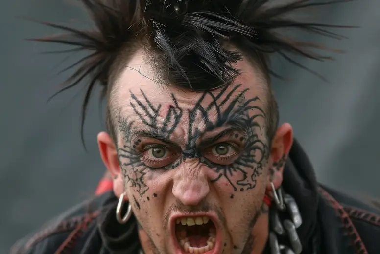 An Angry Punk Male With A Mohawk Photo (301260) - YouWorkForThem
