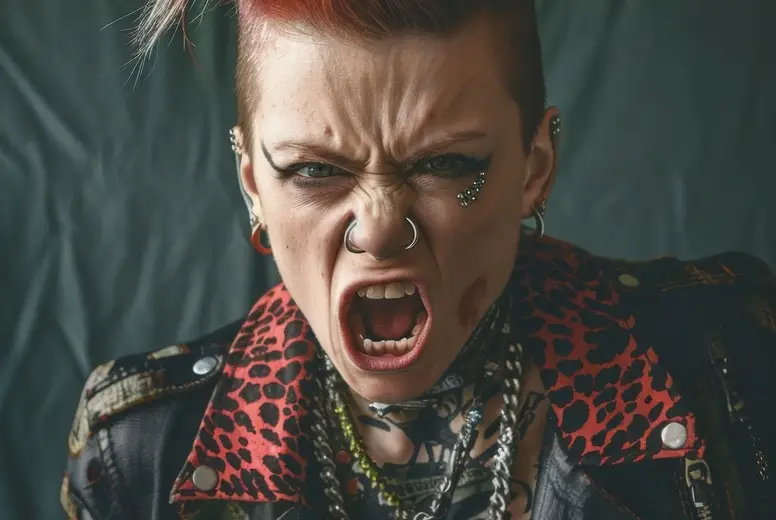 An Angry Punk Female With A Mohawk Photo (301478) - YouWorkForThem