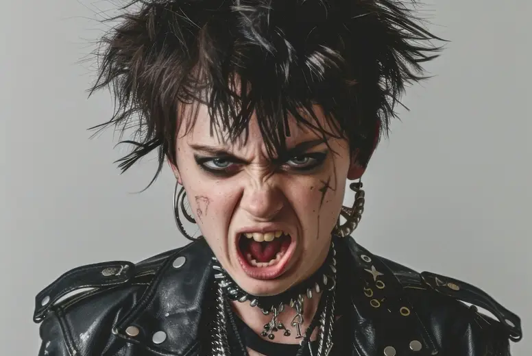 An Angry Punk Female With A Mohawk Photo (301479