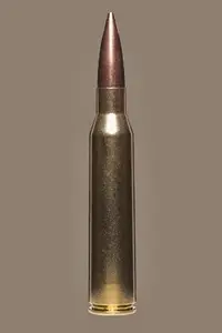 Close up studio shot 338 bullet cartridge