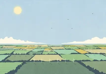 Scenic view of sun in sky over lush