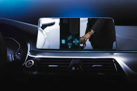 Electric car display screen that is showing the display of elect