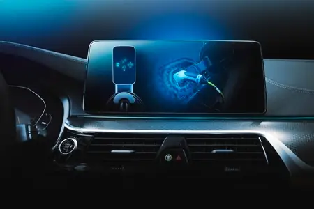 Electric car display screen that is showing the display of elect