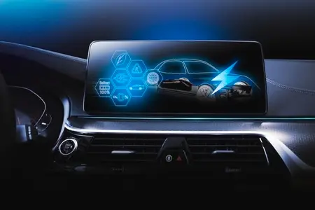 Electric car display screen that is showing the display of elect