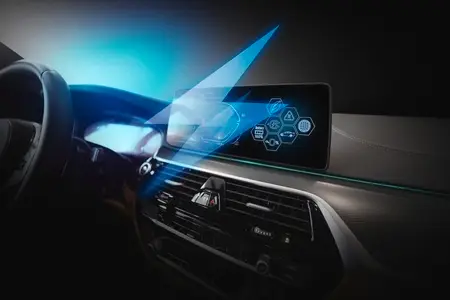 Electric car display screen that is showing the display of elect