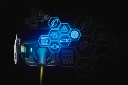 Power cable pump plug in charging power to electric vehicle EV c