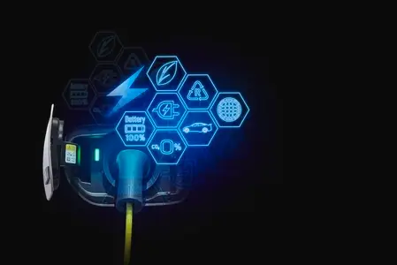 Power cable pump plug in charging power to electric vehicle EV c