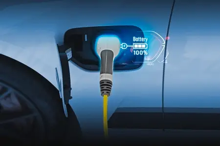Power cable pump plug in charging power to electric vehicle EV c