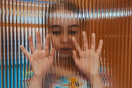 Girl and Glass with Hands